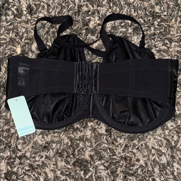 Goddess Black Satin Push-Up Bra - Picture 4 of 8